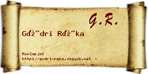 Gödri Réka névjegykártya